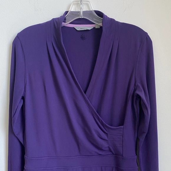 Athleta Long Sleeve Wrap Dress Purple S NWOT KK50 - Picture 2 of 9